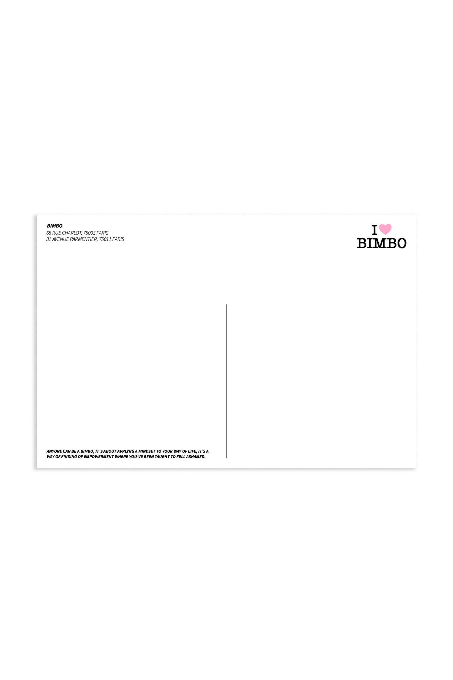 CARTE POSTALE BIMBO JE T’AIME