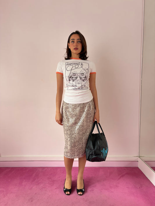 Jupe python sequins