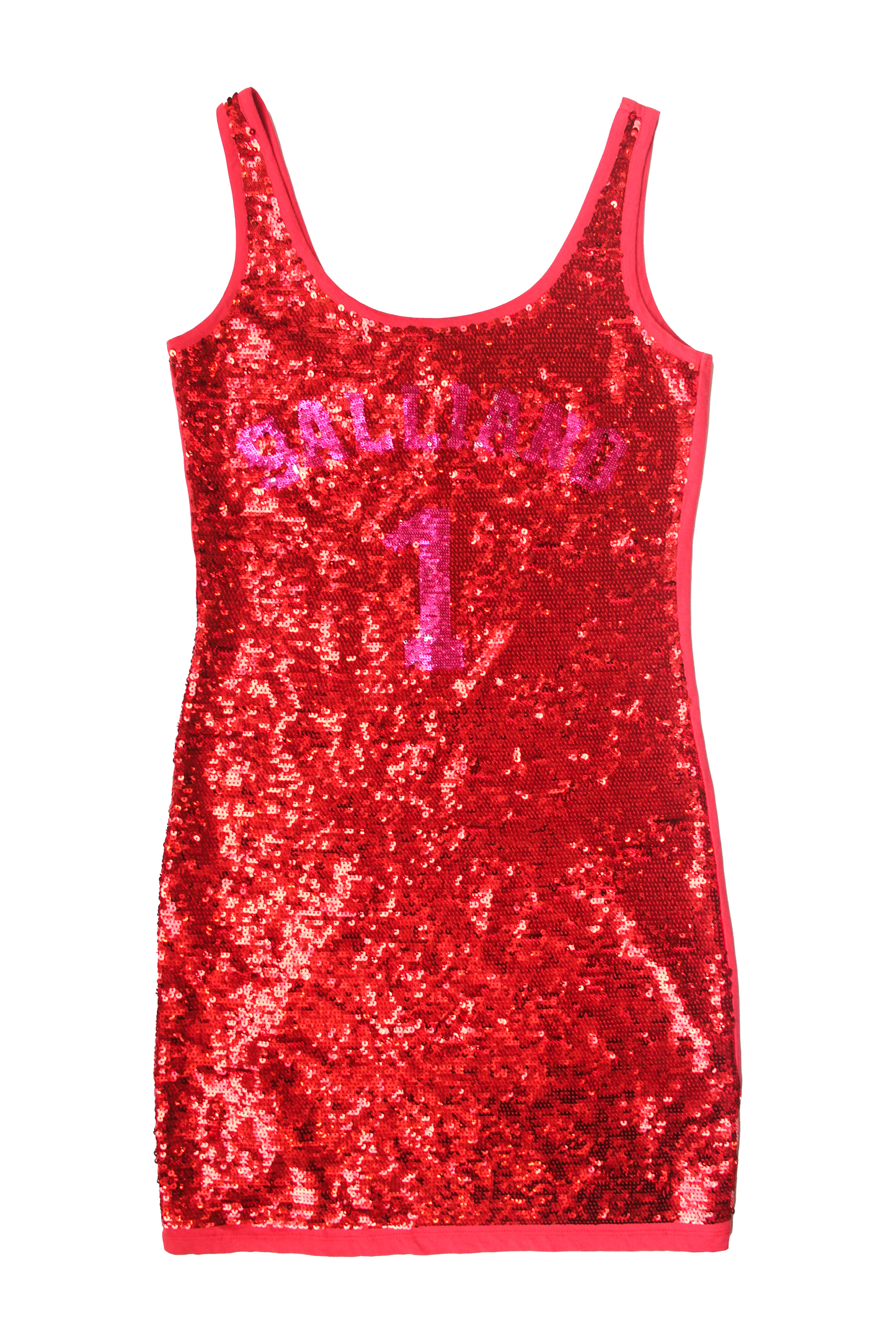 ROBE ROUGE JERSEY PAILLETTES