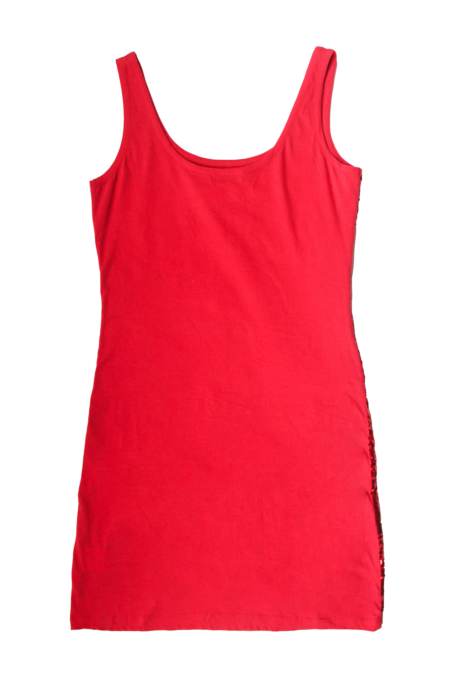 ROBE ROUGE JERSEY PAILLETTES