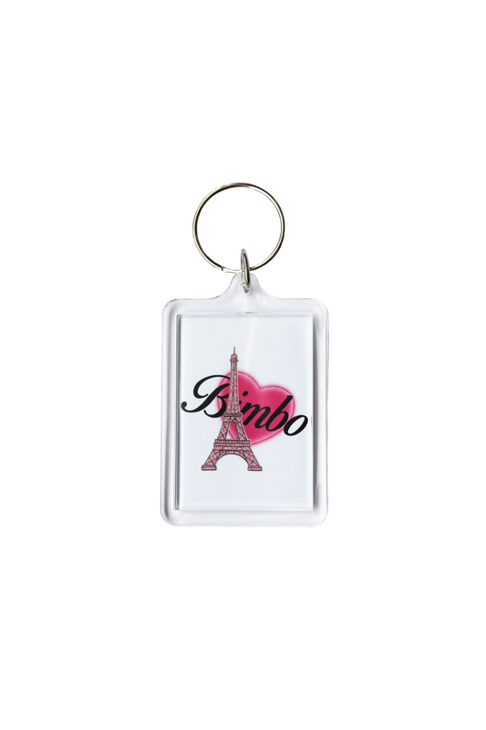 PORTE CLÉS BIMBO EIFFEL CŒUR ROSE